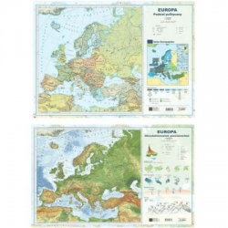 MAPA EUROPY DWUSTRONNA LAMINOWANA